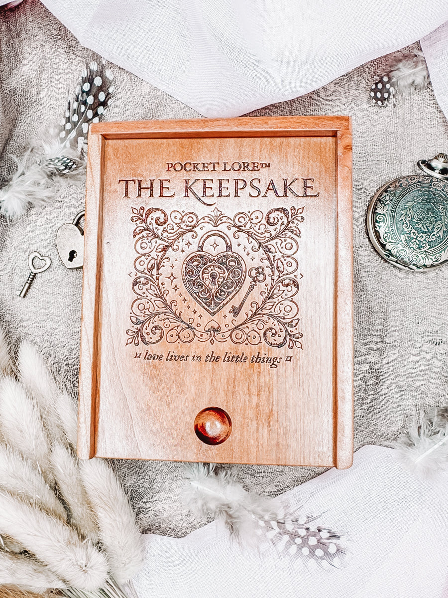 The Keepsake – Romance Tile Box (Personalized) | A handcrafted cherry box filled with 20 engraved expressions of love