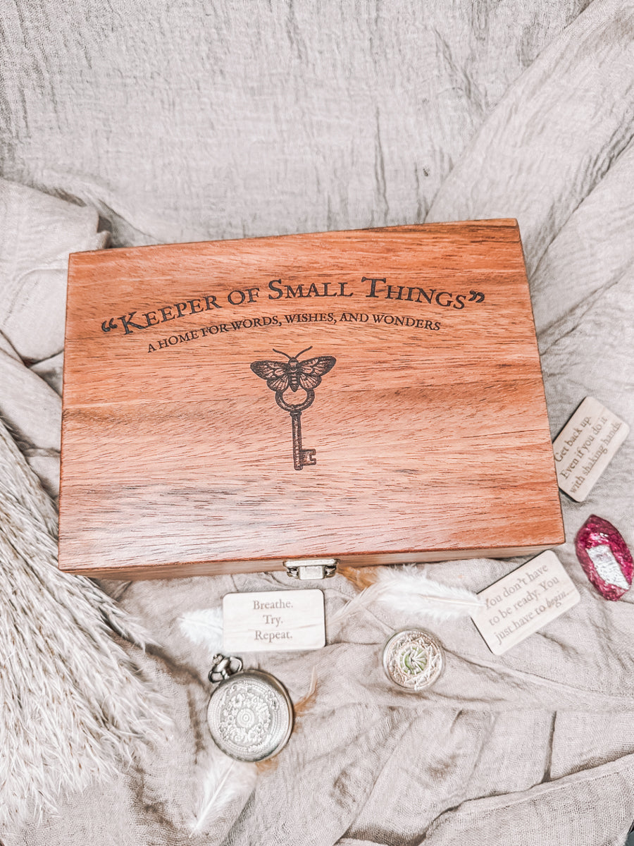 The Keeper of Small Things – Moth Lore Box with Tiles and Personalization