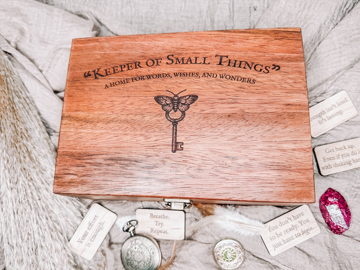 The Keeper of Small Things – Moth Lore Box with Tiles and Personalization