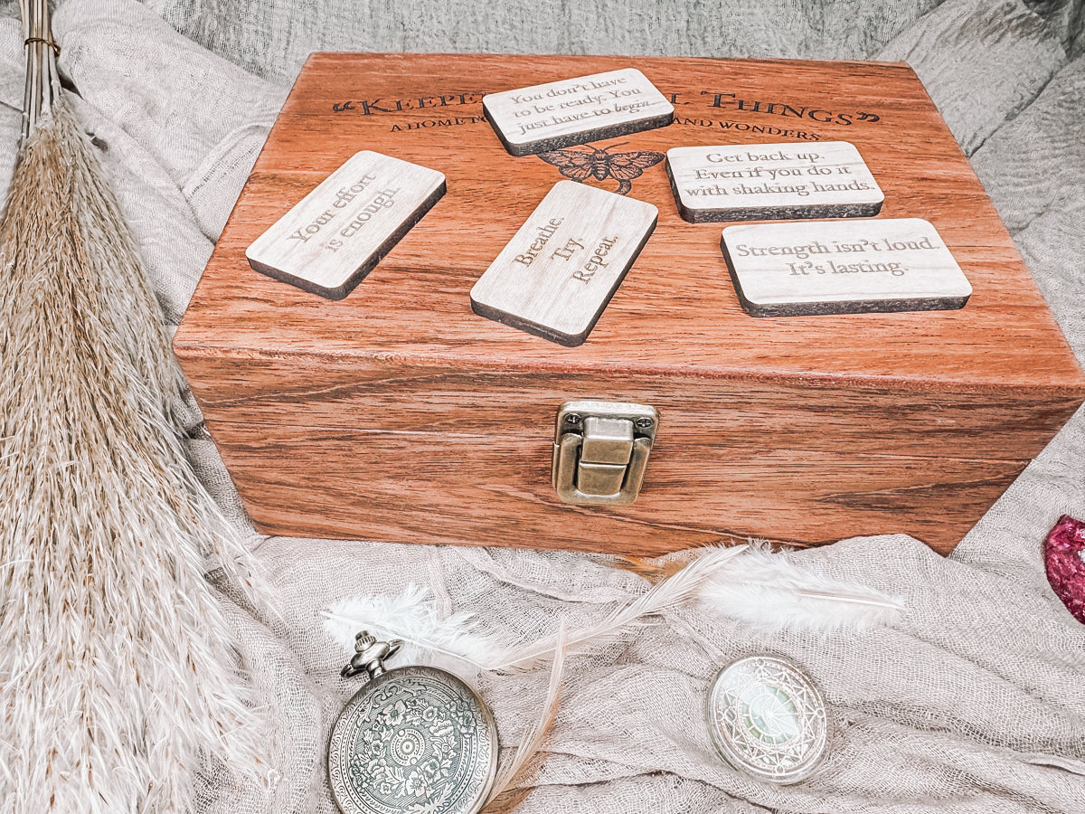 The Keeper of Small Things – Moth Lore Box with Tiles and Personalization