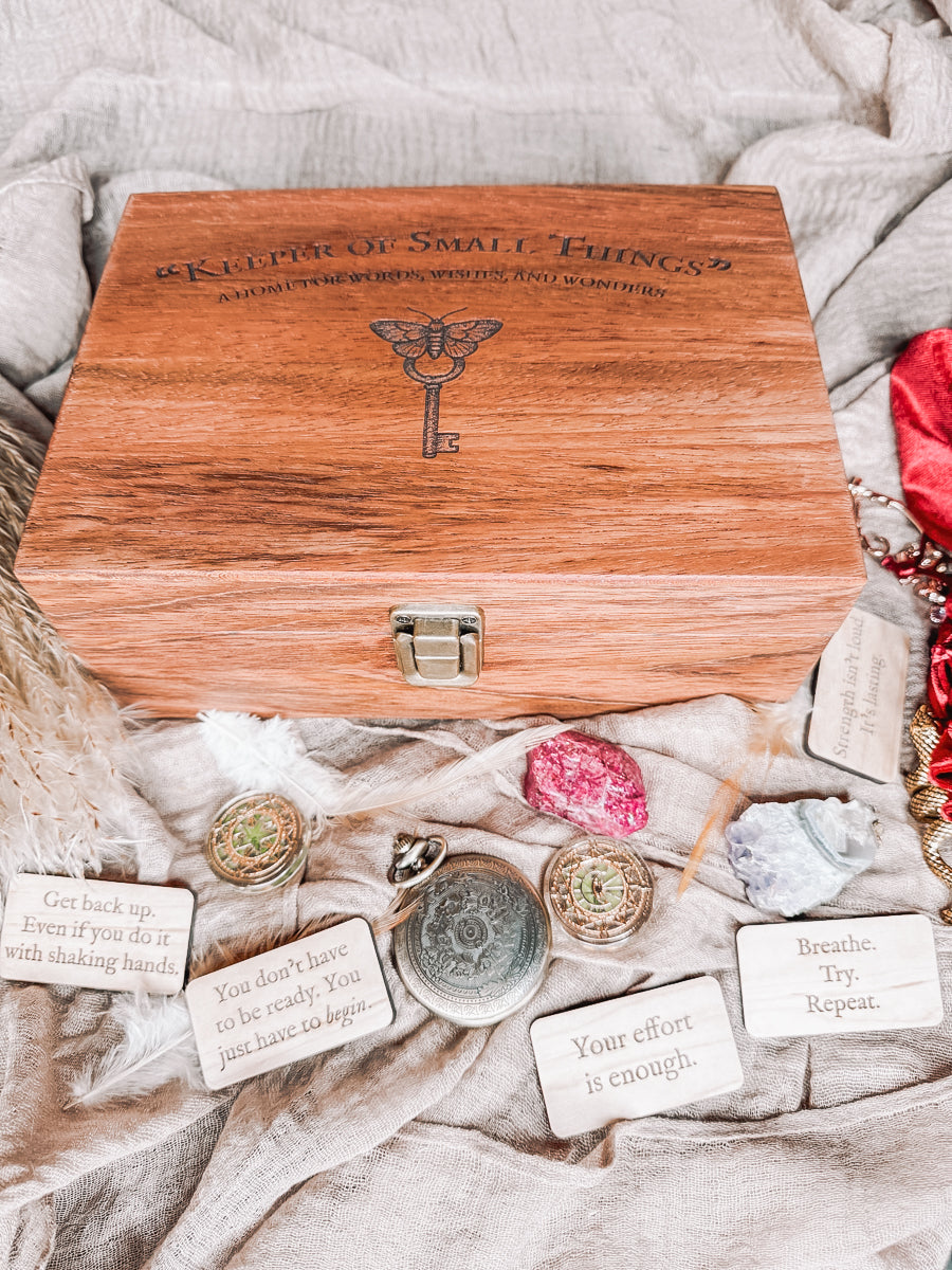 The Keeper of Small Things – Moth Lore Box with Tiles and Personalization