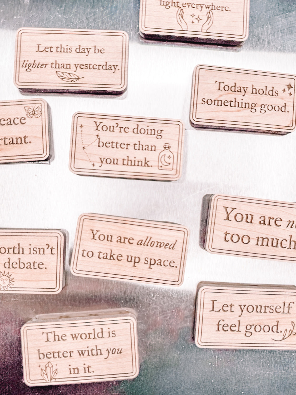 Magnetic North Personalized Magnetic Motivational Affirmation Set for Strength, Encouragement, and Resilience
