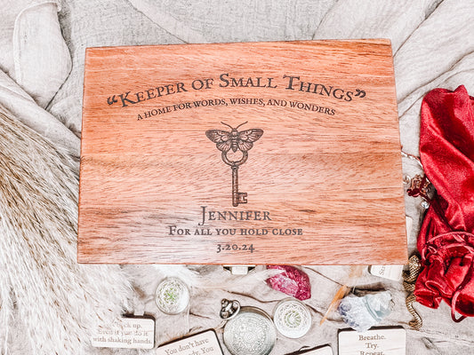 The Keeper of Small Things – Moth Lore Box with Tiles and Personalization